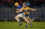 26 January 2019; Donagh Maher of Tipperary in action against David McInerney of Clare during the Allianz Hurling League Division 1A Round 1 match between Tipperary and Clare at Semple Stadium in Thurles, Co. Tipperary. Photo by Diarmuid Greene/Sportsfile