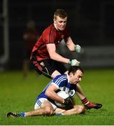 26 January 2019; Gareth Dillon of Laois  in action against Stephen Fegan of Down  during the Allianz Football League Division 3 Round 1 match between Down and Laois at Páirc Esler in Newry, Co. Down. Photo by Oliver McVeigh/Sportsfile