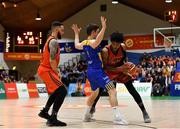 26 January 2019; Royce Williams of Pyrobel Killester in action against Cathal Finn of UCD Marian during the Hula Hoops Men’s Pat Duffy National Cup Final match between Pyrobel Killester and UCD Marian at the National Basketball Arena in Tallaght, Dublin. Photo by Eóin Noonan/Sportsfile