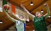 27 January 2019; CJ Fulton of Belfast Star in action against Aaron Kiernan of Moycullen during the Hula Hoops Under 18 Men’s National Cup Final match between Belfast Star and Moycullen at the National Basketball Arena in Tallaght, Dublin. Photo by Eóin Noonan/Sportsfile