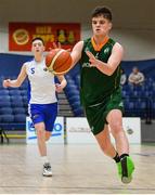 27 January 2019; Paul Kelly of Moycullen during the Hula Hoops Under 18 Men’s National Cup Final match between Belfast Star and Moycullen at the National Basketball Arena in Tallaght, Dublin. Photo by Eóin Noonan/Sportsfile