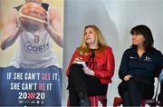 27 January 2019; Radmila Turner, left, in the company of Deirdre Brennan, speaking during a Basketball Ireland Women's Coaching Forum at the National Basketball Arena in Tallaght, Dublin. Photo by Brendan Moran/Sportsfile
