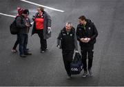 27 January 2019; Kerry manager Peter Keane and selector Maurice Fitzgerald arrive prior to the Allianz Football League Division 1 Round 1 match between Kerry and Tyrone at Fitzgerald Stadium in Killarney, Kerry. Photo by Stephen McCarthy/Sportsfile
