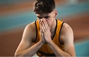 27 January 2019; Dave McInerney of Leevale AC, Co. Cork, after competing in the Junior Men 60m event during the Irish Life Health Junior and U23 Indoors at AIT International Arena in Athlone, Co. Westmeath. Photo by Sam Barnes/Sportsfile