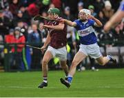 27 January 2019; Brian Concannon of Galway in action against Joe Phelan of Laois during the Allianz Hurling League Division 1B Round 1 match between Galway and Laois at Pearse Stadium in Galway. Photo by Ray Ryan/Sportsfile