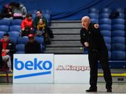 27 January 2019; DCU Mercy head coach Mark Ingle during the Hula Hoops Under 20 Women’s National Cup Final match between Portlaoise Panthers and DCU Mercy at the National Basketball Arena in Tallaght, Dublin. Photo by Eóin Noonan/Sportsfile