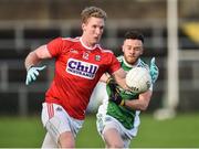 27 January 2019; Ruairi Deane of Cork in action against Kevin O'Donnell of Fermanagh during the Allianz Football League Division 2 Round 1 match between Fermanagh and Cork at Brewster Park in Enniskillen, Fermanagh. Photo by Oliver McVeigh/Sportsfile