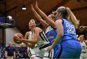27 January 2019; Seana Harley-Moyles of Ulster University Elks in action against Carol McCarthy and Fiona Scally of Maree during the Hula Hoops Women’s Division One National Cup Final match between Maree and Ulster University Elks at the National Basketball Arena in Tallaght, Dublin. Photo by Brendan Moran/Sportsfile