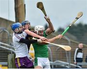27 January 2019; Aaron Gillane of Limerick in action against Shaun Murphy and Mark Fanning, left, of Wexford during the Allianz Hurling League Division 1A Round 1 match between Wexford and Limerick at Innovate Wexford Park in Wexford. Photo by Matt Browne/Sportsfile