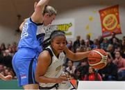 27 January 2019; Kollyns Scarbrough of Ulster University Elks in action against Fiona Scally of Maree during the Hula Hoops Women’s Division One National Cup Final match between Maree and Ulster University Elks at the National Basketball Arena in Tallaght, Dublin. Photo by Brendan Moran/Sportsfile
