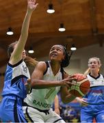 27 January 2019; Kollyns Scarbrough of Ulster University Elks in action against Alison Blaney of Maree during the Hula Hoops Women’s Division One National Cup Final match between Maree and Ulster University Elks at the National Basketball Arena in Tallaght, Dublin. Photo by Brendan Moran/Sportsfile