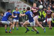 27 January 2019; Kieran Duggan of Galway in action against Niall Murray, left, and Martin Reilly of Cavan during the Allianz Football League Division 1 Round 1 match between Galway and Cavan at Pearse Stadium in Galway. Photo by Ray Ryan/Sportsfile