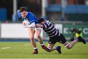 27 January 2019; Eoin Carey of St Mary's College is tackled by Tom Ruane of Terenure College during the Bank of Ireland Leinster Schools Senior Cup Round 1 match between St Mary's College and Terenure College at Energia Park in Dublin. Photo by Daire Brennan/Sportsfile
