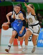 27 January 2019; Dayna Finn of Maree in action against Aoife Callaghan of Ulster University Elks during the Hula Hoops Women’s Division One National Cup Final match between Maree and Ulster University Elks at the National Basketball Arena in Tallaght, Dublin. Photo by Eóin Noonan/Sportsfile