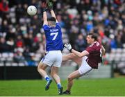27 January 2019; Thomas Flynn of Galway in action against Conor Rehill of Cavan during the Allianz Football League Division 1 Round 1 match between Galway and Cavan at Pearse Stadium in Galway. Photo by Ray Ryan/Sportsfile