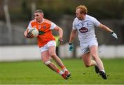 27 January 2019; Ryan McShane of Armagh in action against Keith Cribbin of Kildare during the Allianz Football League Division 2 Round 1 match between Kildare and Armagh at St Conleth's Park in Newbridge, Kildare. Photo by Piaras Ó Mídheach/Sportsfile