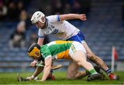 27 January 2019; Tom Spain of Offaly in action against Shane Bennett of Waterford during the Allianz Hurling League Division 1B Round 1 match between Waterford and Offaly at Semple Stadium in Thurles, Co. Tipperary. Photo by Harry Murphy/Sportsfile