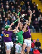 27 January 2019; Jack O'Connor and Conor McDonald of Wexford in action against Tom Condon of Limerick during the Allianz Hurling League Division 1A Round 1 match between Wexford and Limerick at Innovate Wexford Park in Wexford. Photo by Matt Browne/Sportsfile