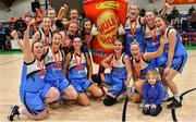 27 January 2019; The Maree team celebrate with the cup after the Hula Hoops Women’s Division One National Cup Final match between Maree and Ulster University Elks at the National Basketball Arena in Tallaght, Dublin. Photo by Brendan Moran/Sportsfile