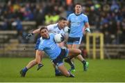 27 January 2019; Niall Scully of Dublin in action against Dermot Malone of Monaghan during the Allianz Football League Division 1 Round 1 match between Monaghan and Dublin at St Tiernach's Park in Clones, Monaghan. Photo by Philip Fitzpatrick/Sportsfile