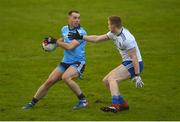 27 January 2019; Cormac Costello of Dublin in action against Colin Walshe of Monaghan during the Allianz Football League Division 1 Round 1 match between Monaghan and Dublin at St Tiernach's Park in Clones, Monaghan. Photo by Philip Fitzpatrick/Sportsfile