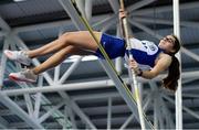 27 January 2019; Grace Codd of Lusk AC, Co. Dublin, competing in the Junior Women Pole Vault event during the Irish Life Health Junior and U23 Indoors at AIT International Arena in Athlone, Co. Westmeath. Photo by Sam Barnes/Sportsfile