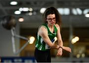 27 January 2019; Charlotte Healy of Ferbane AC, Co. Offaly, competing in the Junior Women's Weight for Distance event during the Irish Life Health Junior and U23 Indoors at AIT International Arena in Athlone, Co. Westmeath. Photo by Sam Barnes/Sportsfile