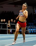 27 January 2019; Nicole Walsh of Galway City Harriers AC, Co. Galway, on her way to winning the U23 Women 400m event during the Irish Life Health Junior and U23 Indoors at AIT International Arena in Athlone, Co. Westmeath. Photo by Sam Barnes/Sportsfile