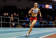 27 January 2019; Nicole Walsh of Galway City Harriers AC, Co. Galway, on her way to winning the U23 Women 400m event during the Irish Life Health Junior and U23 Indoors at AIT International Arena in Athlone, Co. Westmeath. Photo by Sam Barnes/Sportsfile