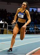 27 January 2019; Ciara Deely of Kilkenny City Harriers AC, Co. Kilkenny, competing in the Junior Women 400m event during the Irish Life Health Junior and U23 Indoors at AIT International Arena in Athlone, Co. Westmeath. Photo by Sam Barnes/Sportsfile