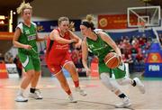 27 January 2019; Allie LeClaire of Courtyard Liffey Celtics in action against Simone O'Shea of Singleton SuperValu Brunell during the Hula Hoops Women’s Division One National Cup Final match between Courtyard Liffey Celtics and Singleton SuperValu Brunell at the National Basketball Arena in Tallaght, Dublin. Photo by Eóin Noonan/Sportsfile