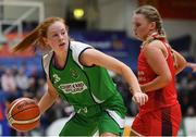 27 January 2019; Sorcha Tiernan of Courtyard Liffey Celtics in action against Simone O'Shea of Singleton SuperValu Brunell during the Hula Hoops Women’s Division One National Cup Final match between Courtyard Liffey Celtics and Singleton SuperValu Brunell at the National Basketball Arena in Tallaght, Dublin. Photo by Eóin Noonan/Sportsfile