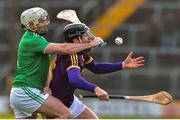 27 January 2019; Liam Og McGovern of Wexford in action against Tom Condon of Limerick during the Allianz Hurling League Division 1A Round 1 match between Wexford and Limerick at Innovate Wexford Park in Wexford. Photo by Matt Browne/Sportsfile