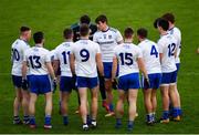 27 January 2019; Darren Hughes, 8,  speaks to his Monaghan teammates ahead of the Allianz Football League Division 1 Round 1 match between Monaghan and Dublin at St Tiernach's Park in Clones, Co. Monaghan. Photo by Ramsey Cardy/Sportsfile