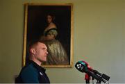 28 January 2019; Keith Earls during an Ireland Rugby press conference at Carton House in Maynooth, Co. Kildare. Photo by Ramsey Cardy/Sportsfile
