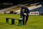 26 January 2019; Semple Stadium chief steward Tom Maher cleans the team bench prior to the Allianz Hurling League Division 1A Round 1 match between Tipperary and Clare at Semple Stadium in Thurles, Co. Tipperary. Photo by Diarmuid Greene/Sportsfile