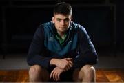 28 January 2019; Harry Byrne poses for a portrait ahead of an Ireland Rugby Under 20 press conference at the Sandymount Hotel in Dublin. Photo by Ramsey Cardy/Sportsfile