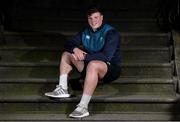 28 January 2019; Josh Wycherley poses for a portrait ahead of an Ireland Rugby Under 20 press conference at the Sandymount Hotel in Dublin. Photo by Ramsey Cardy/Sportsfile