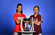 29 January 2019; In attendance at the launch of the 2019 Lidl Ladies National Football Leagues at Croke Park, Dublin, are Eimear Meaney of Cork, left, and Tracey Leonard of Galway. In their fourth year of partnership with the Ladies Gaelic Football Association, Lidl Ireland are proud to announce various new initiatives and programmes to ensure even more participants at every level of the game reap the benefits of the sponsorship during 2019. The first new initiative, which is live as of today, will see Lidl Ireland invest €250,000 in a nationwide schools campaign where 159 post primary schools across the country will receive jerseys and equipment for their teams. Selected schools will then go on to take part in a brand new #SeriousSupport programme delivered by LGFA county level players which aims to show girls the benefits of playing sport both on and off the pitch. To nominate your local LGFA post primary school, simply log on to www.lidl.ie/jerseys today and enter the 10-digit unique code found at the end of your till receipt. Throughout the year Lidl Ireland will continue to run and introduce various new initiatives for the benefit of clubs and schools throughout the country. Photo by Brendan Moran/Sportsfile