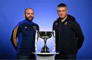 29 January 2019; In attendance at the launch of the 2019 Lidl Ladies National Football Leagues at Croke Park, Dublin, are Tipperary manager Shane Ronayne, left, and Mayo manager Peter Leahy with the Division 1 trophy. In their fourth year of partnership with the Ladies Gaelic Football Association, Lidl Ireland are proud to announce various new initiatives and programmes to ensure even more participants at every level of the game reap the benefits of the sponsorship during 2019. The first new initiative, which is live as of today, will see Lidl Ireland invest €250,000 in a nationwide schools campaign where 159 post primary schools across the country will receive jerseys and equipment for their teams. Selected schools will then go on to take part in a brand new #SeriousSupport programme delivered by LGFA county level players which aims to show girls the benefits of playing sport both on and off the pitch. To nominate your local LGFA post primary school, simply log on to www.lidl.ie/jerseys today and enter the 10-digit unique code found at the end of your till receipt. Throughout the year Lidl Ireland will continue to run and introduce various new initiatives for the benefit of clubs and schools throughout the country. Photo by Brendan Moran/Sportsfile