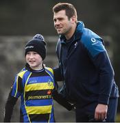 29 January 2019; CJ Stander poses for a picture with JJ Chan, age 9, from Maynooth, Co Kildare prior to to Ireland Rugby Squad Training at Carton House in Maynooth, Co Kildare. Photo by David Fitzgerald/Sportsfile
