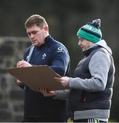 29 January 2019; Tadhg Furlong signs an autograph for Stephen Molloy, from Mullingar, Co Westmeath prior to to Ireland Rugby Squad Training at Carton House in Maynooth, Co Kildare. Photo by David Fitzgerald/Sportsfile