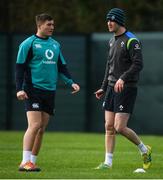 29 January 2019; Jonathan Sexton, right, and Jordan Larmour during Ireland rugby squad Training at Carton House in Maynooth, Co Kildare. Photo by David Fitzgerald/Sportsfile
