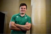 29 January 2019; Jacob Stockdale poses for a portrait following an Ireland Rugby press conference at Carton House in Maynooth, Co Kildare. Photo by David Fitzgerald/Sportsfile