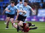 29 January 2019; Jeffrey Woods of St Michael's College is tackled by Ross Jacob of Kilkenny College during the Bank of Ireland Leinster Schools Senior Cup Round 1 match between Kilkenny College and St Michael's College at Energia Park in Dublin. Photo by Harry Murphy/Sportsfile