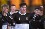 30 January 2019; Luke Rigney of Newbridge College celebrates after the Bank of Ireland Leinster Schools Senior Cup Round 1 match between Newbridge College and St Gerard’s School at Templeville Road in Dublin. Photo by Piaras Ó Mídheach/Sportsfile