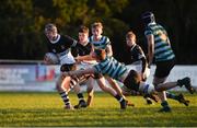 30 January 2019; Donal Conroy of Newbridge College gets away from Charles Byrne of St Gerard's School during the Bank of Ireland Leinster Schools Senior Cup Round 1 match between Newbridge College and St Gerard’s School at Templeville Road in Dublin. Photo by Piaras Ó Mídheach/Sportsfile