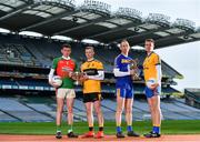 31 January 2019; Ahead of the AIB GAA All-Ireland Junior and Intermediate Football Club Championship Finals which take place at Croke Park on Saturday, February 9th, are from left, from left, Sean O’Leary of Kilcummin, Peter Healy of Naomh Éanna, Noel McGuirem of Easkey and Nathan Breen of Beaufort. For exclusive content and behind the scenes action throughout the AIB GAA & Camogie Club Championships follow AIB GAA on Facebook, Twitter, Instagram and Snapchat.   Photo by Sam Barnes/Sportsfile