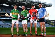 31 January 2019;  Ahead of the AIB GAA All-Ireland Intermediate and Junior Hurling Club Championship Final, which take place at Croke Park on Sunday, February 10th, are from left, Peter Treanor of Castleblayney, Noel Hickey of Dunnamaggin, Darragh Fitzgibbon of Charleville and Niall Burke of Oranmore-Maree. For exclusive content and behind the scenes action throughout the AIB GAA & Camogie Club Championships follow AIB GAA on Facebook, Twitter, Instagram and Snapchat. Photo by Sam Barnes/Sportsfile