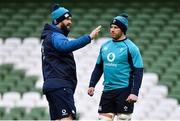 31 January 2019; Defence coach Andy Farrell with Sean O'Brien during Ireland rugby squad training at Aviva Stadium, Dublin. Photo by Brendan Moran/Sportsfile